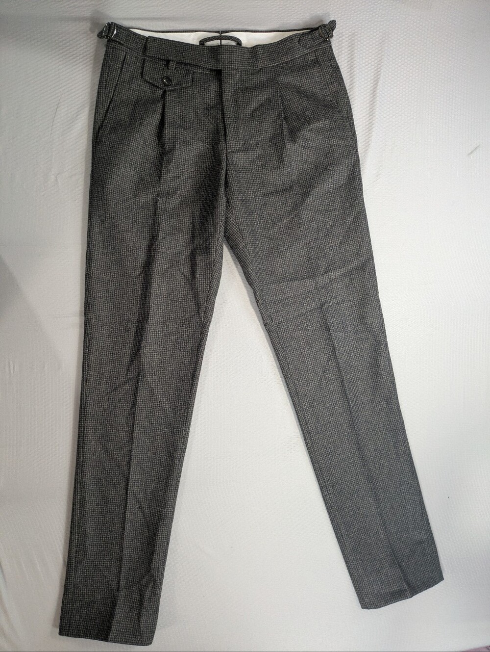 Suitsupply Brentwood Pants 30x31 Check Plaid Dress Preppy Pleated Wool Brown